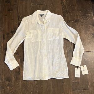 Worth White Linen Button Down Shirt